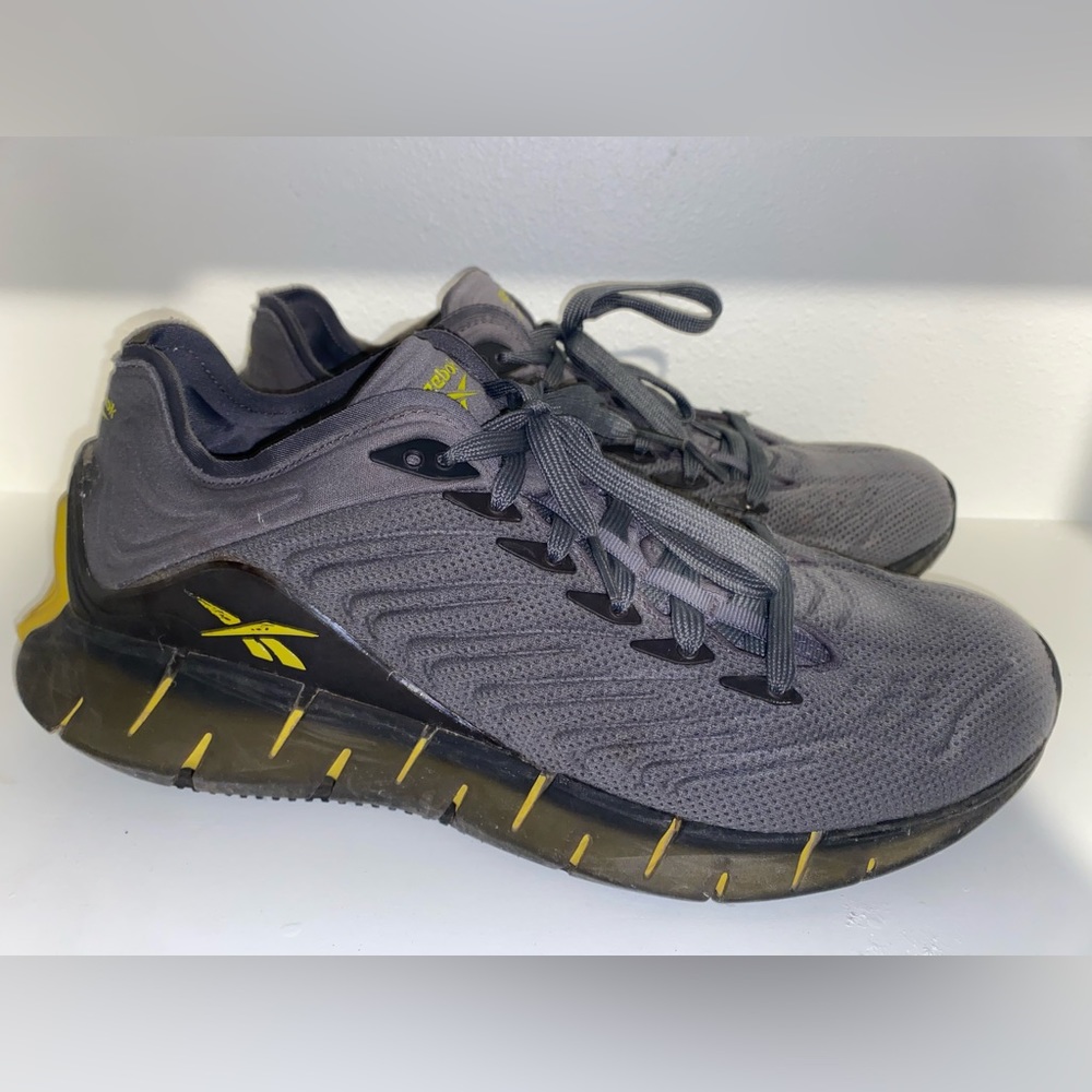 3 Reebok zig kinetica 1s: grey/yellow, white/blue, white/fluid blue